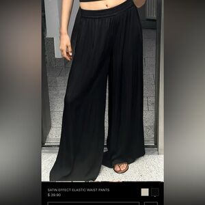 BNWOT Zara Satin Effect Wide Leg Pants